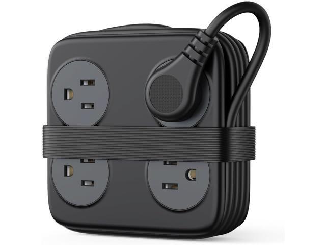 5 Ft Extension Cord with 3 USB Ports, ORICO Power Strip for Desktop, 4 Side Outlet Extender & Flat Plug, 11 in 1 Charging Station for Home/Office/Dorm