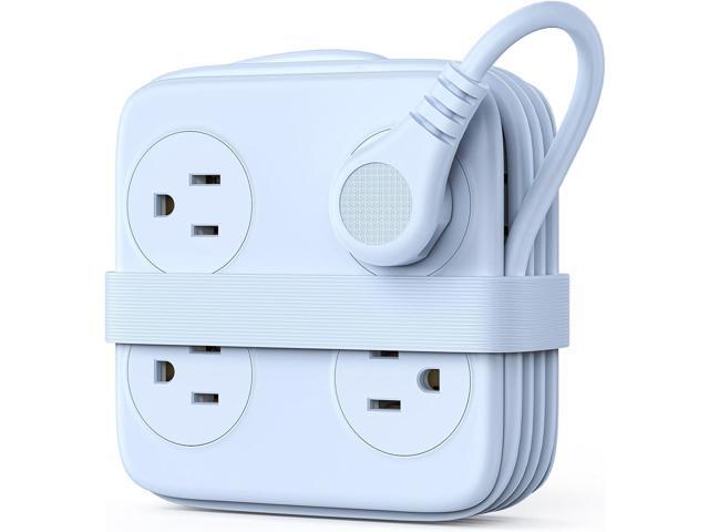 5 Ft Extension Cord with 3 USB Ports, ORICO Power Strip for Desktop, 4 Side Outlet Extender & Flat Plug, 11 in 1 Charging Station for Home/Office/Dorm