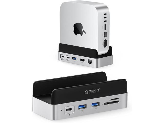 ORICO MiniDock Stand Laptop Docking Station Compatibility with Mac Mini M4, Built-in 4TB NVMe M.2 SSD, 10Gbps 9-in-1 Hub Expansion with 4K HDMI,...