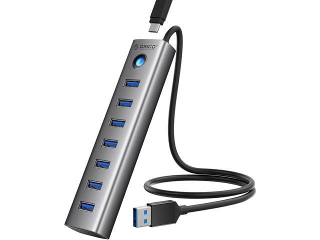 ORICO 7-Port USB 3.0 Hub, Aluminum USB Multiple Adapter, 5Gbps USB Extender USB Splitter with 1.64Ft Cable, UBS-A Hub Long Cable for Desktop, PC,...