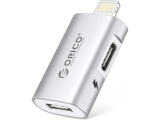 ORICO Lightning to USB Adapter with Charging Port, USB C Female to Lightning Male for iPhone 14 13 11 12 Pro Max, Compatible with Charging Support...