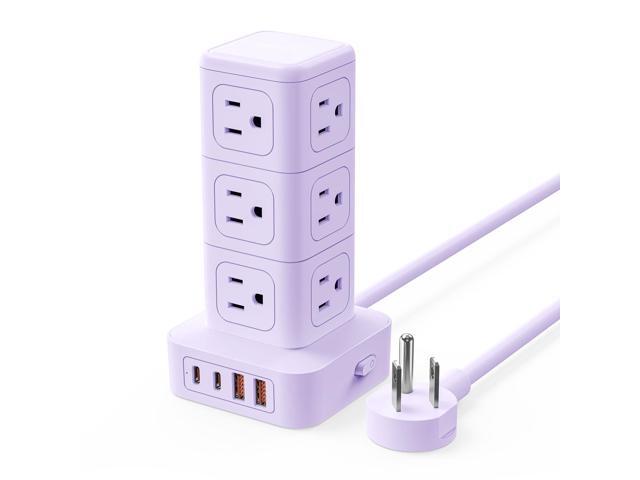 ORICO Power Strip Tower with Multiple Outlets, Tower Extension Cord with 12 AC Outlets 4 USB Ports (2 USB C), Space Saving Design, 5FT Cord Power...