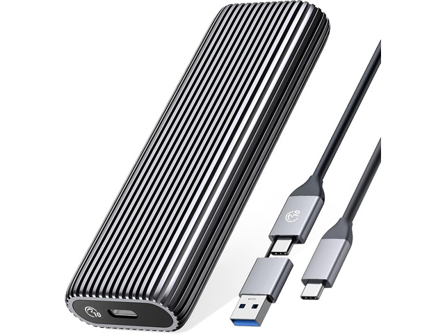 ORICO M.2 NVMe SSD Enclosure Aluminum Tool-Free Adapter, 10Gbps USB3.2 USB-C M2 Reader for M.2 PCIe NVMe M-Key 2230/2242/2260/2280 SSD, Thunderbolt...