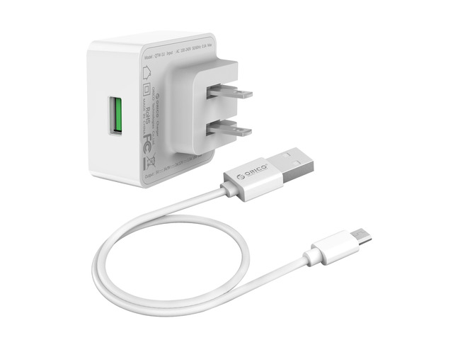 ORICO Quick Charge 3.0 18W USB Wall Charger for Nexus 6, Galaxy S6/S6 Edge/Note 4/Note Edge, HTC One M8/M9, Sony Xperia Z3/Z2 and More - White...