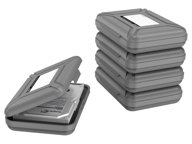 ORICO External Hard Drive Case for 3.5 Inch HDD/SSD 5 Packs Portable Hard Drive Carrying Protective Storage Box Anti-Static and Shockproof -PHX5S