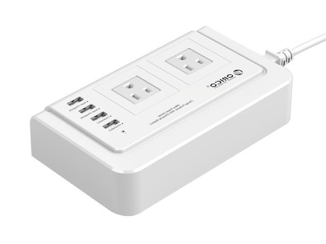 ORICO 2 Outlet Travel Power Board with 2 x 5V1A USB Charger Ports and 2 x 5V2.4A USB Super Charger Ports for iPhone, iPad, Samsung Galaxy S6 / S6...