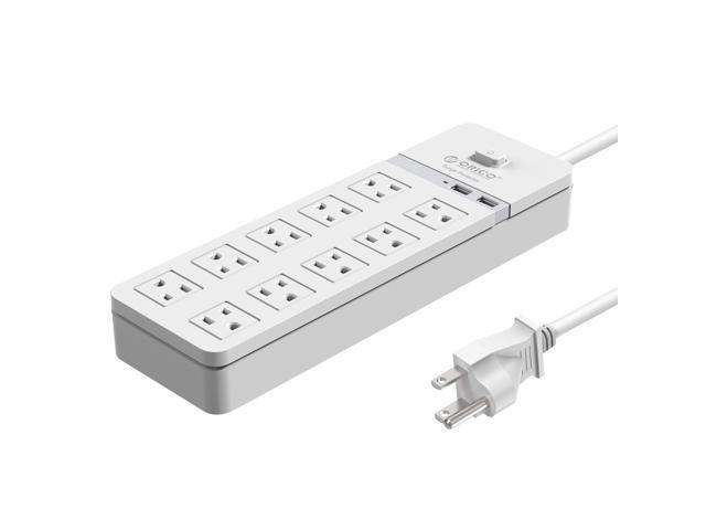 ORICO 10 AC Outlet Surge Protector 2 Port 5V2.4A USB Super Charger Enegy Saving with Individual On/Off Switches for Home & Office iPhone...
