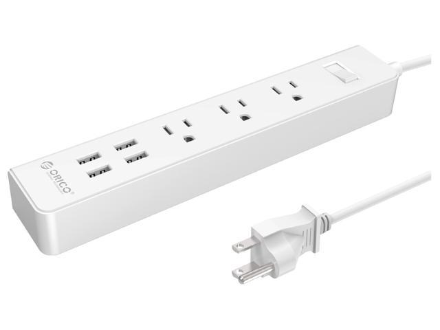 ORICO 3 Outlet Power Strip with 4 USB Super Charger Ports 4.9Ft SurgeArrest Home / Office for iPhones,iPad, Samsung, Nexus, HTC,Tablets,...