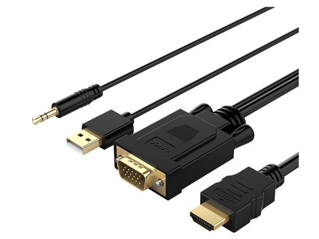 ORICO VGA Cables VGA to HDMI-Compatible Adapter with 3.5mm Audio, Output 1080P VGA Male to HDMI-Compatible Female Audio Video Cable Converter...