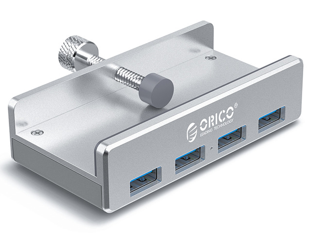 ORICO Aluminum 4 Ports USB 3.0 HUB, USB splitter For Desktop Laptop Clip Range 10-32mm With 4.95ft Date Cable Ultra-Portable USB Expander for...