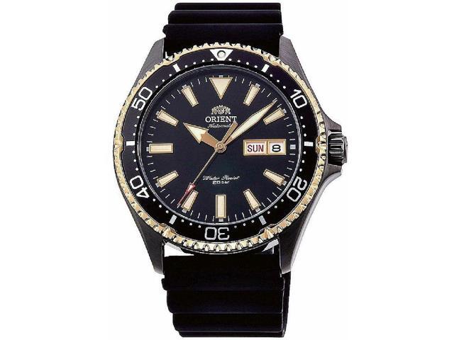 Orient Mens Stainless Steel Japanese Automatic Watch With Rubber Strap, Black, 22 (Model: Ra-Aa0005B19B)
