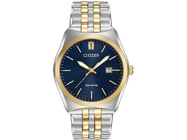 Citizen Eco-Drive Mens Corso Series Blue Dial Two Tone Bracelet Watch BM7334-58L