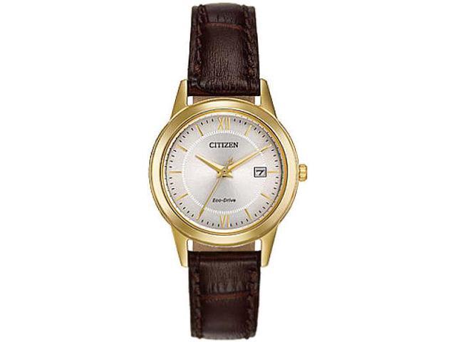 Women's Citizen Eco-Drive Brown Leather Strap Watch FE1082-05A