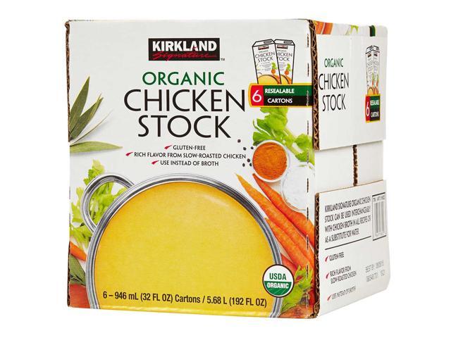 UPC 096619168224 product image for Kirkland Signature Organic Chicken Stock, 32 fl oz, 6-count | upcitemdb.com