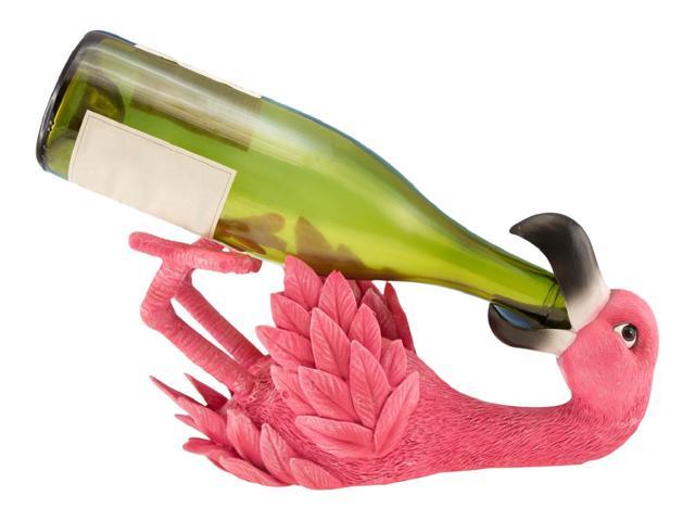 Photos - Barware Beachcombers Funny Hot Pink Flamingo Wine Bottle Holder Resin Tabletop Dec