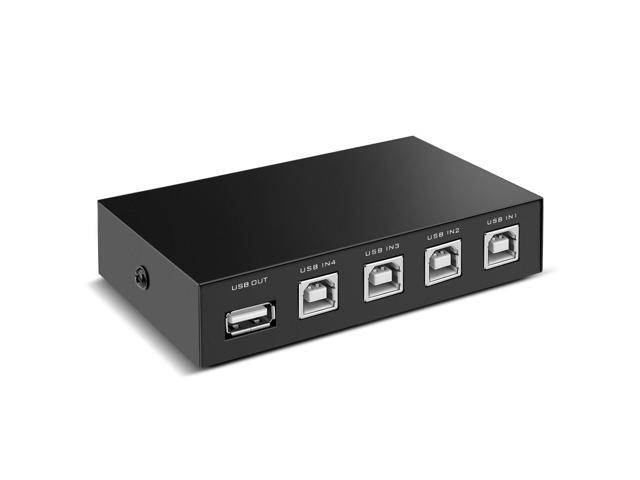 4 Ports USB 2.0 Sharing Switch Box - Manual Share Switcher Adapter Adopter Splitter Hub Selector for PC Computer Scanner Printers Projector Camera...