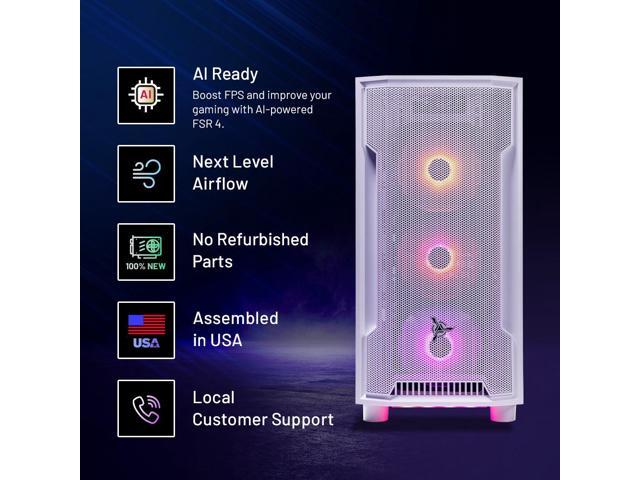 Skytech Archangel Gaming PC Desktop, Ryzen 7 7700 3.8 GHz (5.3GHz Turbo), AMD RX 9070 XT 16GB, 1TB NVMe SSD, 32GB DDR5 RAM 6000 RGB, 850W GOLD PSU,...