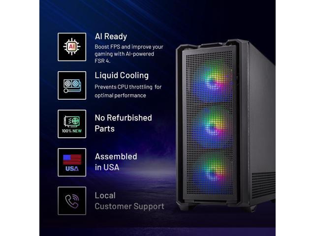 Skytech Gaming Edge Desktop PC, Ryzen 7 7800X3D 4.2 GHz (5GHz), AMD RX 9070 XT 16GB, 2TB Gen4 NVMe SSD, 32GB DDR5 RAM 6000 RGB, 850W GOLD ATX 3...