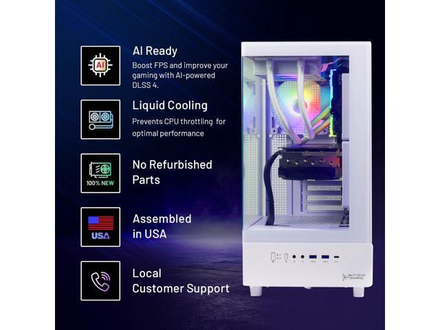 Skytech Gaming Azure 3 Gaming PC, AMD Ryzen 7 9800X3D 4.7GHz, NVIDIA RTX 5070 Ti 16GB, 2TB Gen4 NVMe SSD, 32GB DDR5 6000, 850W GOLD ATX 3 PSU, 360...
