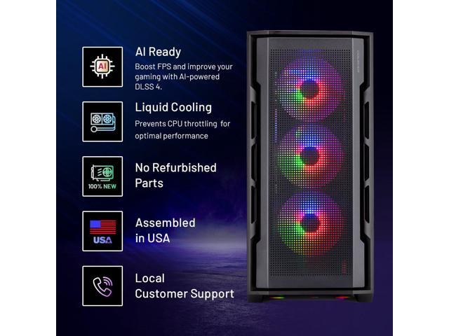 Skytech Gaming Rampage Gaming PC, Intel i7 14700F 2.1GHz, NVIDIA RTX 5080 16GB, 2TB Gen4 NVMe SSD, 32GB DDR4 RAM 3200, 850W GOLD ATX 3 PSU, 360...