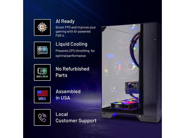 Skytech Gaming O11 Vision Gaming PC, AMD Ryzen 7 9850X3D 4.7GHz, AMD RX 9070 XT 16GB VRAM, 2TB NVMe SSD, 32GB DDR5 RAM 5600 Non-RGB, 850W GOLD ATX...