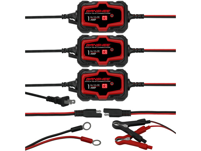 6V & 12V Automatic Battery Charger Trickle Charger Car Battery Maintainer 3-pack