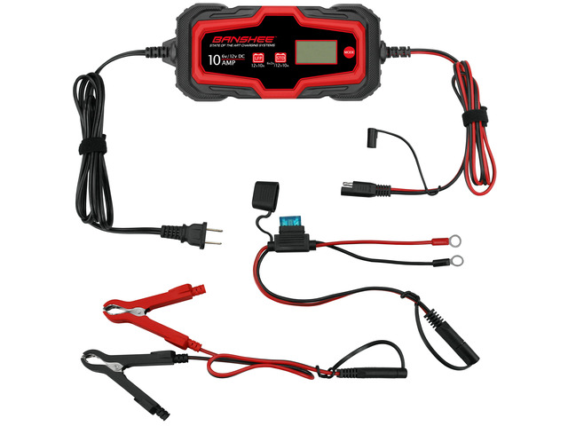 Banshee 6V/12V Car & Motorcycle Battery 10 Amp Smart Charger