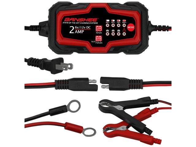 2A Banshee Smart Car Battery Charger Maintainer for 6V/12V AGM GEL WET Battery Vehicles