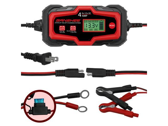 Banshee 6V/12V Car & Motorcycle Battery Smart Charger 4AMP