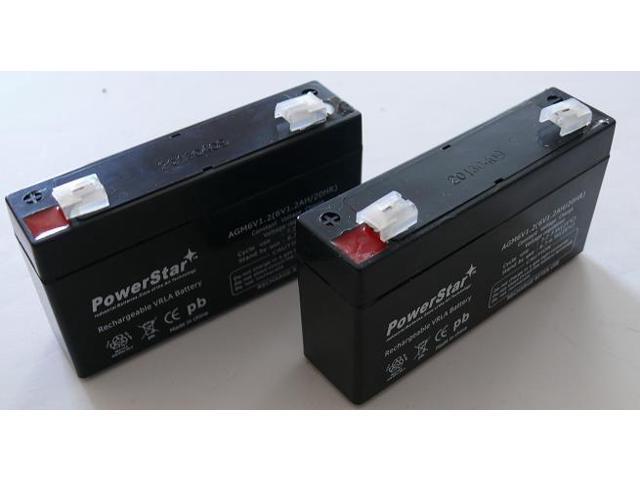 PowerStar 6V 1.2AH SLA Battery replaces pc612 ub613 np1.2-6 ps-612 - 2PK
