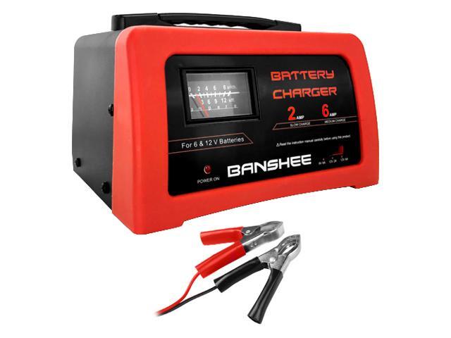 12V & 6V AUTOMATIC 6 AMP PORTABLE BATTERY CHARGER CAR BOAT MOTORBIKE VAN