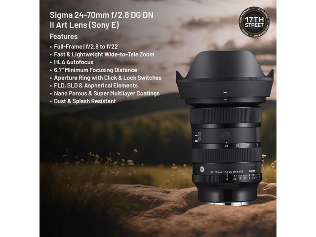 Sigma 24-70mm f2.8 DG DN Art Lens Sony E Full Frame Format, Six SLD Elements, Rounded 11-Blade with SanDisk 1TB G-Drive ArmorATD & 64GB Extreme...