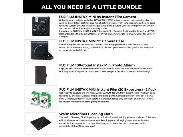 Fujifilm Instax Mini 99 Instant Film Camera with Instax Mini 99 Camera Case, Instax Mini Photo Album, 2 Pack of Instant Film (20 Exposures) and...