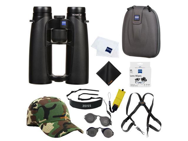 Zeiss 8x42 Victory SF Binoculars For Bird Watching (Black) with Waith Harness Strap, Waith Camo Baseball Hat, Waith Cleaning Cloth, Zeiss Lens...