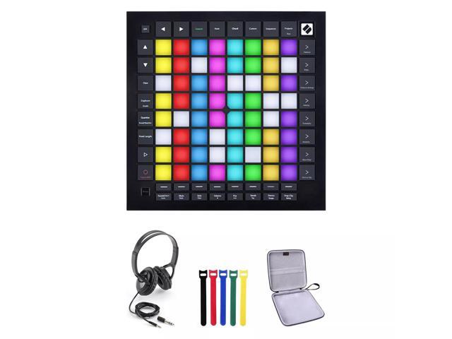 Novation Launchpad Pro 64-Pad Grid Controller, Headphones/Case/Cable Ties Bundle