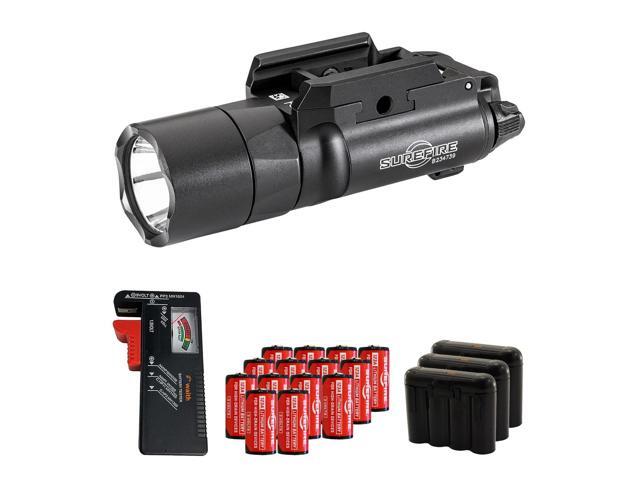 SureFire X300T-B Turbo Handgun Weaponlight, Black, Batteries/Tester/Cases Bundle