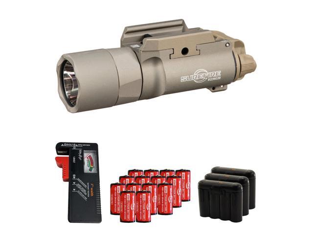 SureFire X300T-B Turbo Handgun Weaponlight, Tan, Batteries/Tester/Cases Bundle