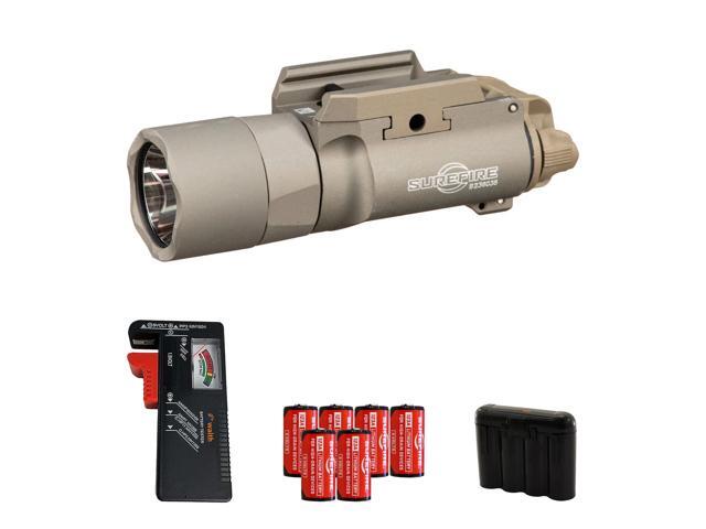 SureFire X300T-B Turbo Handgun Weaponlight, Tan, Batteries/Tester/Cases Bundle