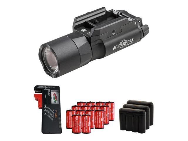 SureFire X300 Long Handgun WeaponLight, Black with Batteries/Tester/Cases Bundle