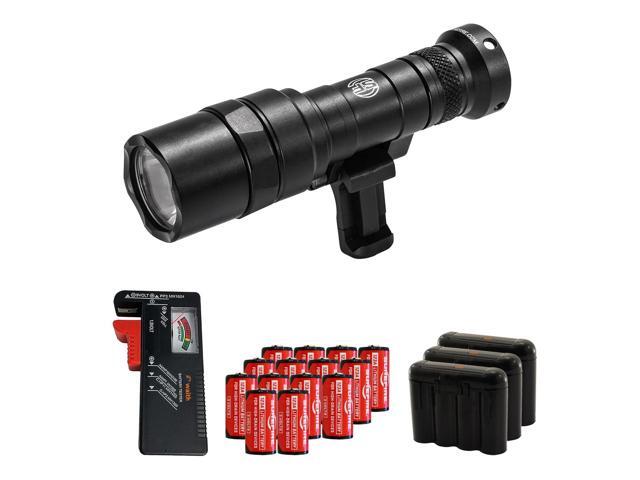 SureFire M340C-PRO Mini Scout Light Pro, Black, Batteries/Tester/Cases Bundle