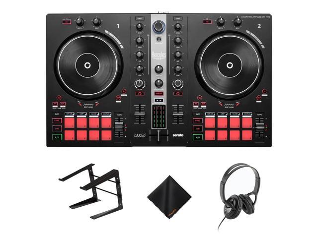 Hercules DJControl Inpulse 300-2-Deck DJ Controller+Headphones+Laptop Stand Kit