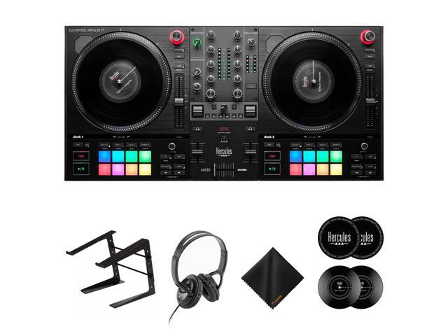 Hercules DJControl Inpulse T7 Black DJ Controller+Headphones+Laptop Stand Bundle