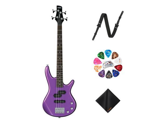Ibanez GSRM20 4-String Bass Metallic Purple Guitar, Right Handed+Strap+Picks Kit