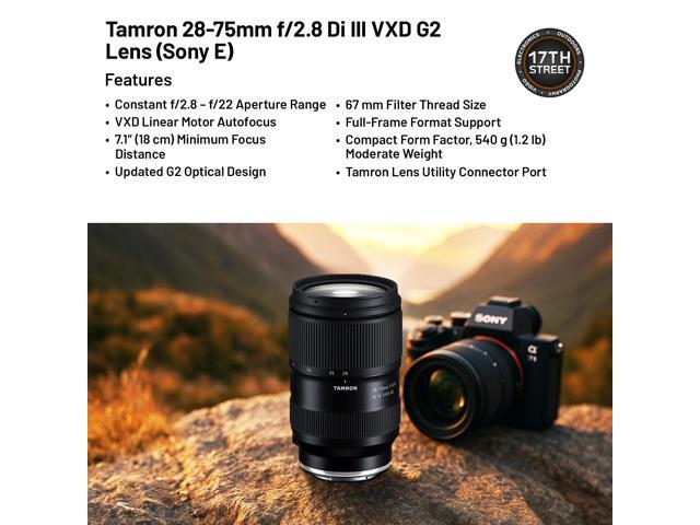 Tamron 28-75mm f/2.8 Di III VXD G2 Lens-Sony E+64GB SDXC+Tiffen UV Filter Bundle