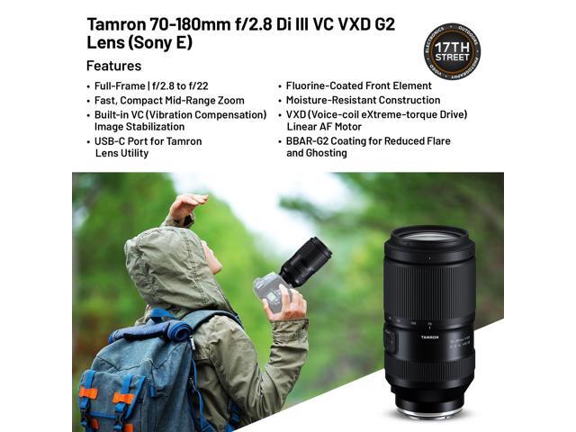 Tamron 70-180mm f/2.8 Di III VCVXD G2 Lens-Sony E+64GB SDXC+Tiffen UV Filter Kit