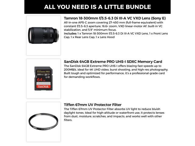 Tamron 18-300mm f/3.5-6.3 Di III-A VC VXD Lens - FUJIFILM X+Tiffen UV Filter Kit