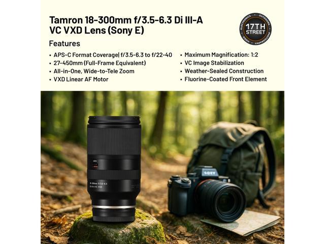 Tamron 18-300mm f/3.5-6.3 Di III-A VC VXD Lens - FUJIFILM X+Tiffen UV Filter Kit
