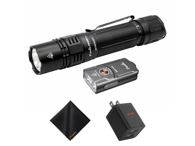 Fenix PD36R Pro 2800 Lumens LED, USB Ports 2.4A Wall Charger, Cleaning Cloth Kit