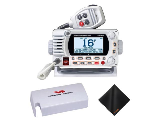 Standard Horizon GX1800GW Compact Fixed Mount VHF with GPS - White, Dust Cover & Cleaning Cloth Kit
