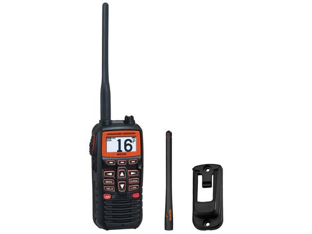 Standard Horizon HX210 6W Handheld VHF Radio with Hangar Bracket & Rubber Duck SMA Male Antenna Kit
